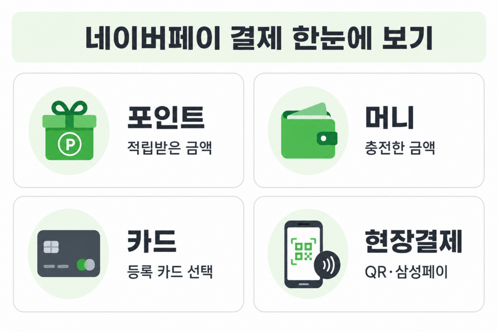 네이버페이 포인트 머니 카드 현장결제 방법