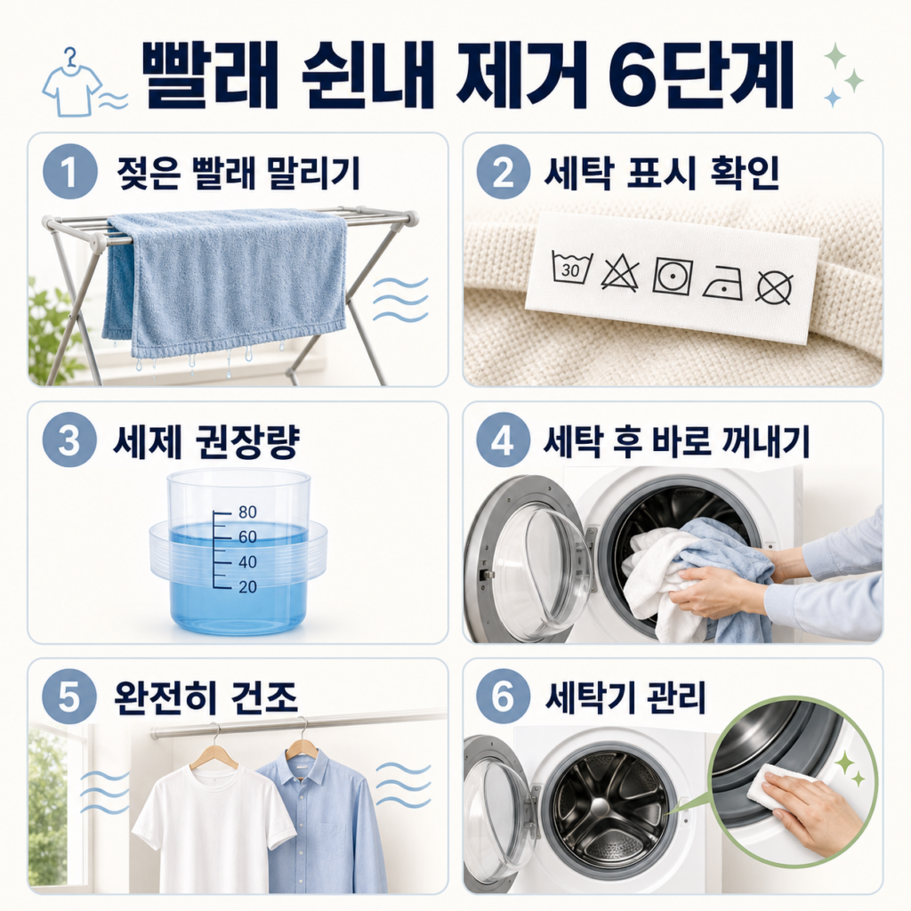 빨래 쉰내 제거 6단계