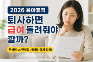 2026 육아휴직 후 퇴사하면 급여 돌려줘야 할까? 5 육휴퇴사 급여