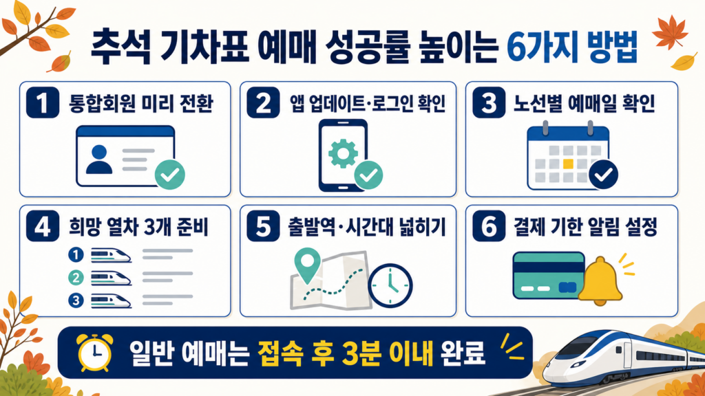 추석 기차표 예매 성공률 높이는 방법