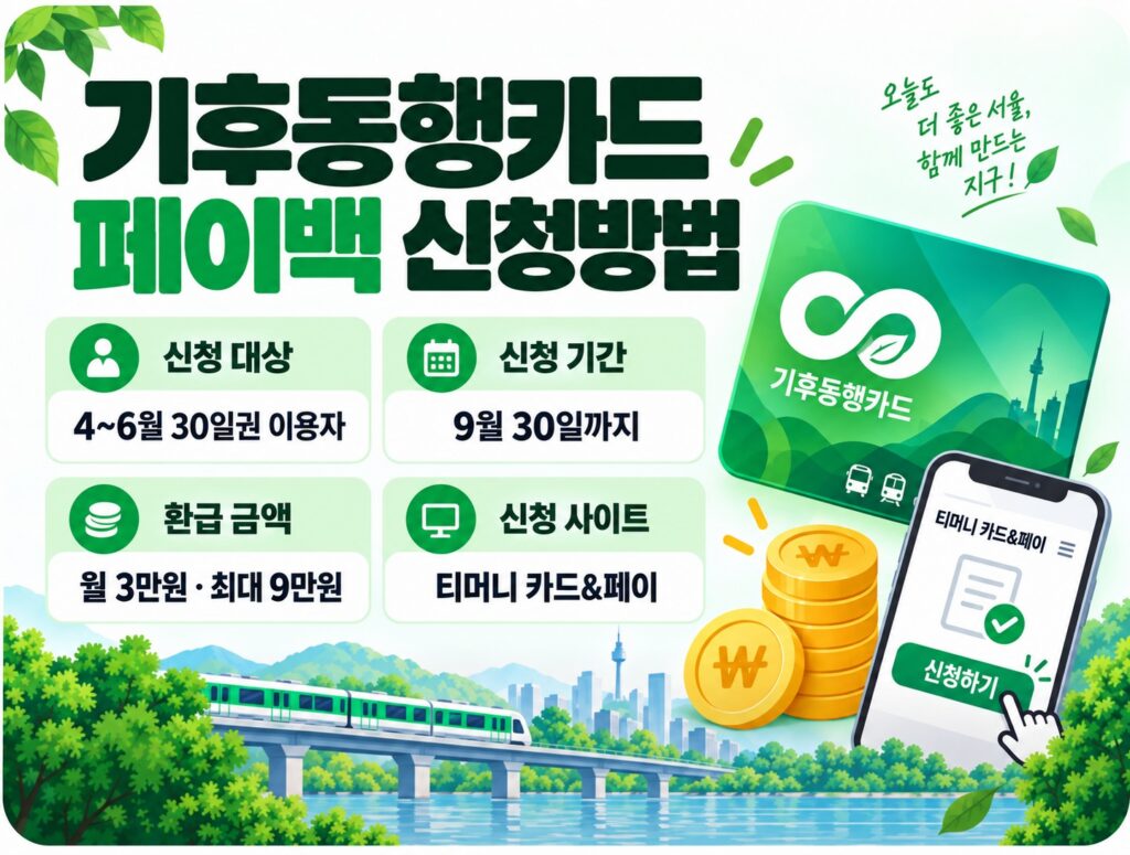 기후동행카드 페이백 신청방법을 자세히 설명