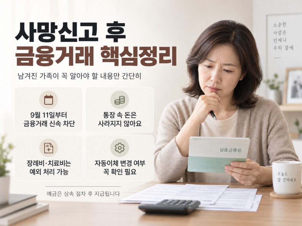 사망신고하면 통장도 막힐까? 1 사망신고 후 금융거래 핵심정리