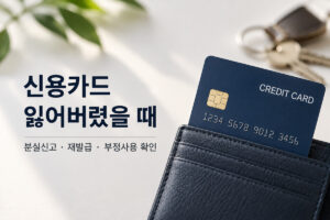 신용카드 잃어버렸을 때 해야 할 일|분실신고·재발급·부정사용 확인 5 신용카드-분실-대표이미지-심플