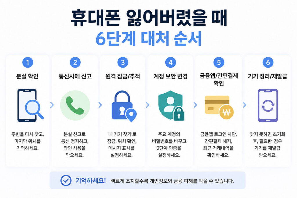 휴대폰 분실 후 대처 순서.
